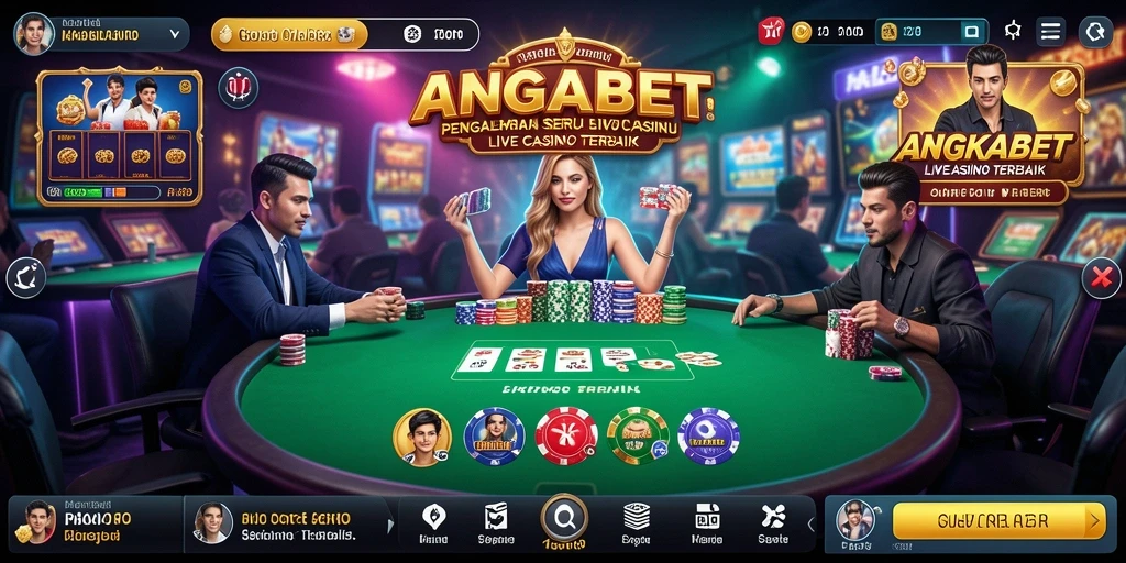 Tampilan menarik gameplay Live Casino di ANGKABET.
