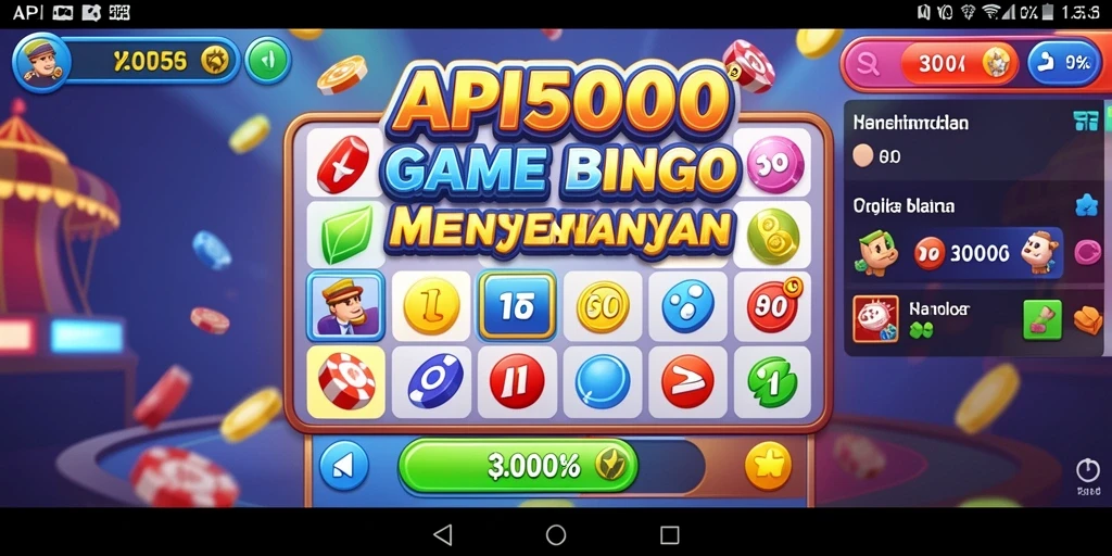 Gameplay seru dalam aplikasi Bingo API5000 yang penuh warna.