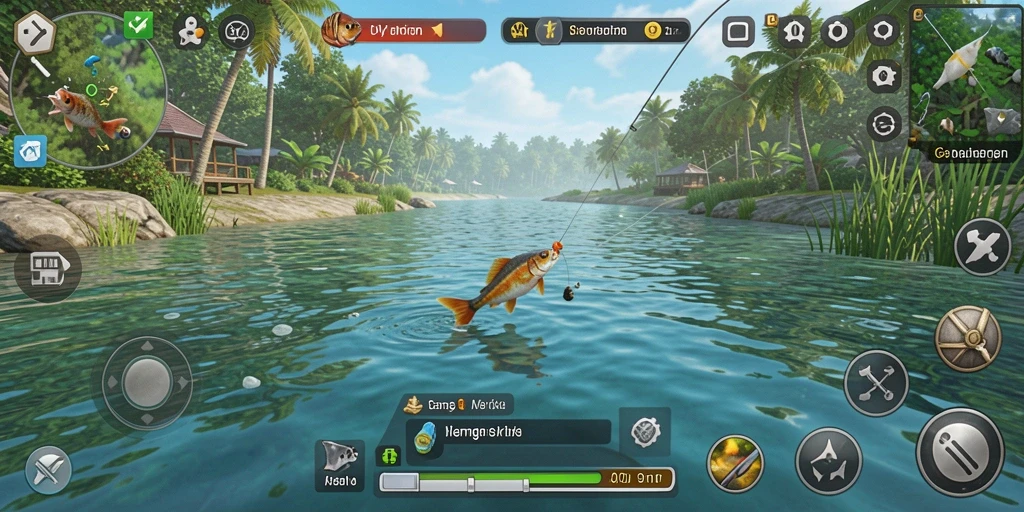 Tampilan screenshot permainan API77 saat menangkap ikan.