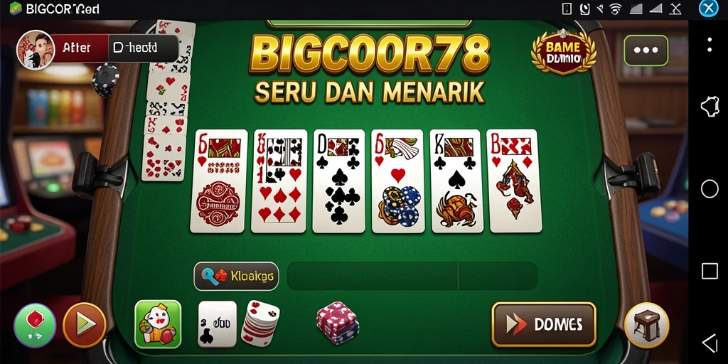 Gameplay seru BIGCOR78 yang menggugah semangat bermain Domino.