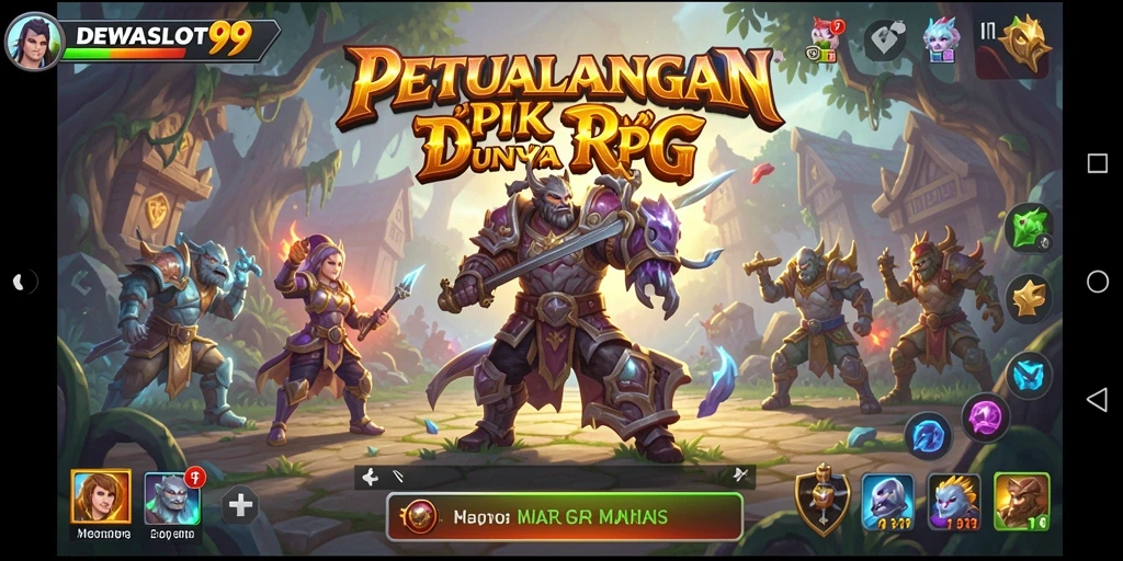 Tangkapan layar DEWASLOT99 menampilkan pertarungan epik dengan grafis menawan.