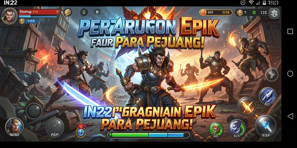 Tangkapan layar gameplay IN22 menunjukkan aksi adu fisik yang seru.