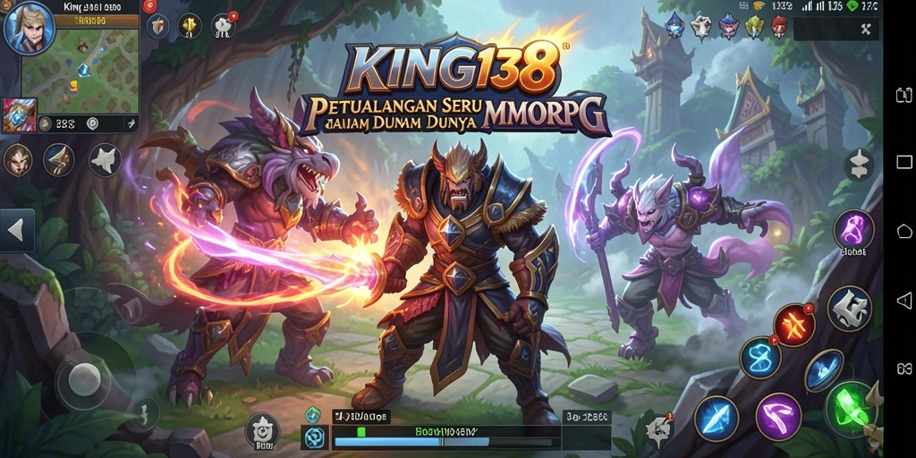 Tangkapan layar gameplay KING138 menampilkan petualangan epik dalam dunia MMORPG.