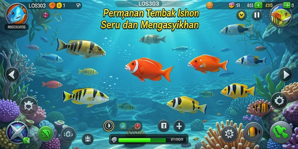 Gameplay seru dalam LOS303 saat menembak ikan.