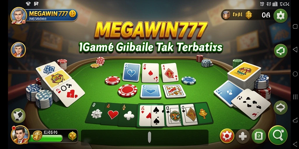 Screenshot MEGAWIN777 menampilkan gameplay Gaple yang seru dan interaktif.