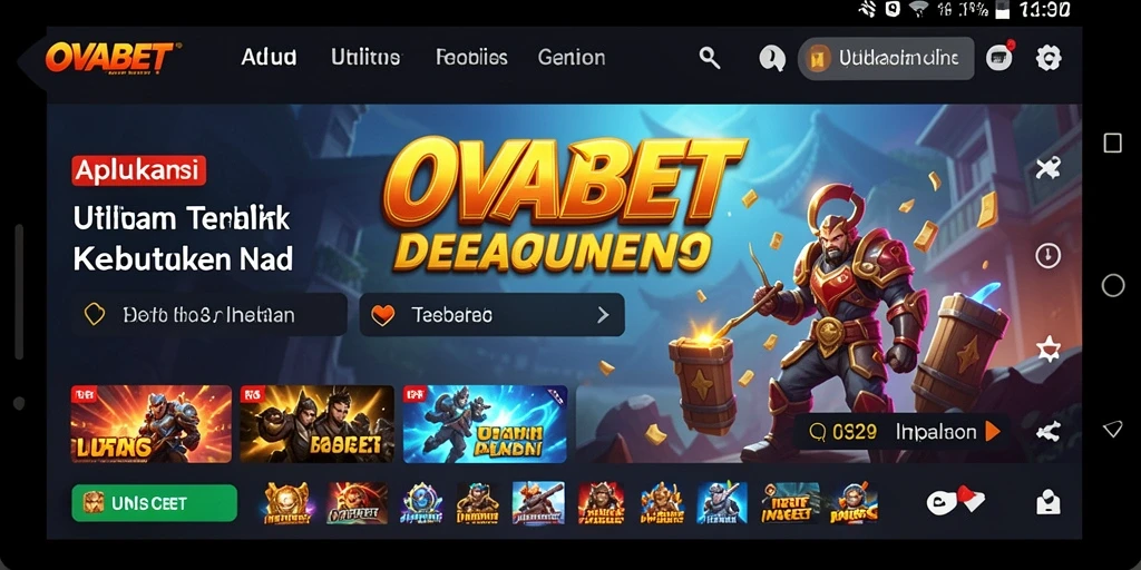 Tampilan antarmuka utama OVABET yang intuitif dan menarik.