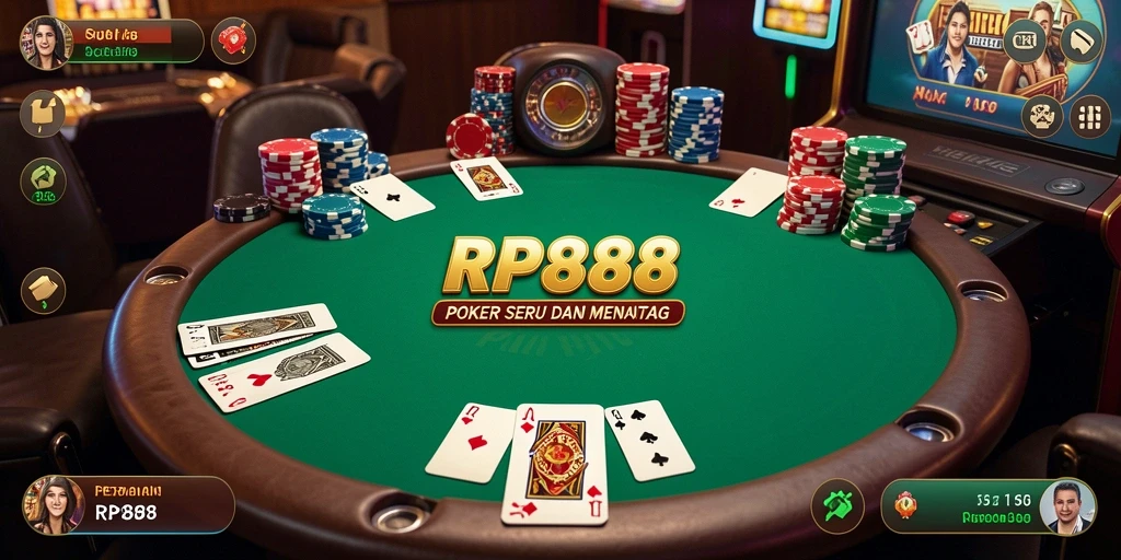Menampilkan gameplay Poker yang menegangkan dan interaktif.