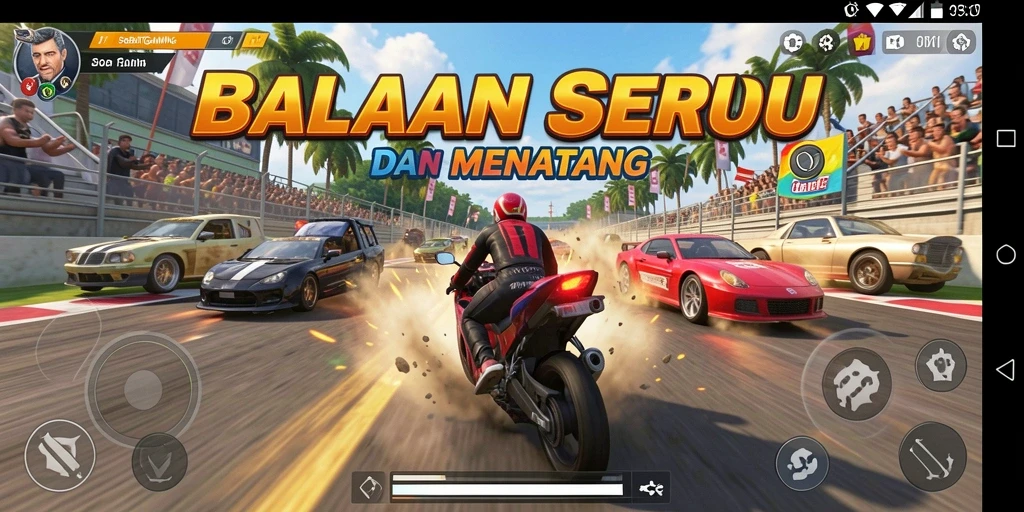 Tampilan gameplay Racing yang seru dan mendebarkan di SOBATGAMING.