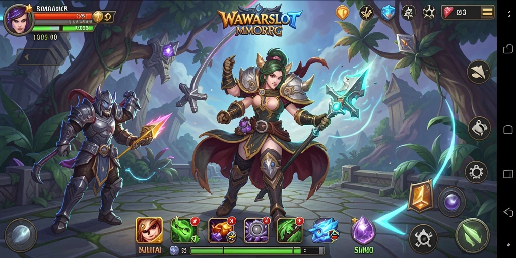Tangkapan layar gamplay WAWARSLOT menampilkan aksi seru dalam dunia MMORPG.